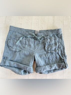 Women’s Y2K Lucky Brand Linen Cargo Shorts in Slate Blue Size 12 Large 31